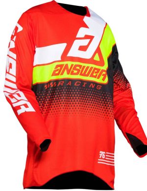 Jersey Answer Elite Korza Red/White/Hyper Acid/Black - Imagen 2