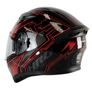Casco Moto HRO 514 DV New Era Rojo Con Visor - Imagen 2