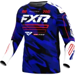 Polera Moto FXR Niño Clutch Azul/Camo/Rojo