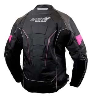 Chaqueta Moto Mujer Atrox Chrono-1 Negra Rosa - Imagen 2