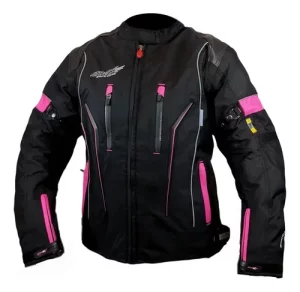Chaqueta Moto Mujer Atrox Chrono-1 Negra Rosa